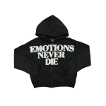 Mixed Emotional End Rhinestone Black Hoodie