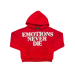 Mixed Emotional End Rhinestone Red Hoodie