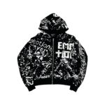Mixed Emotional Brand Graffiti Dark Hoodie