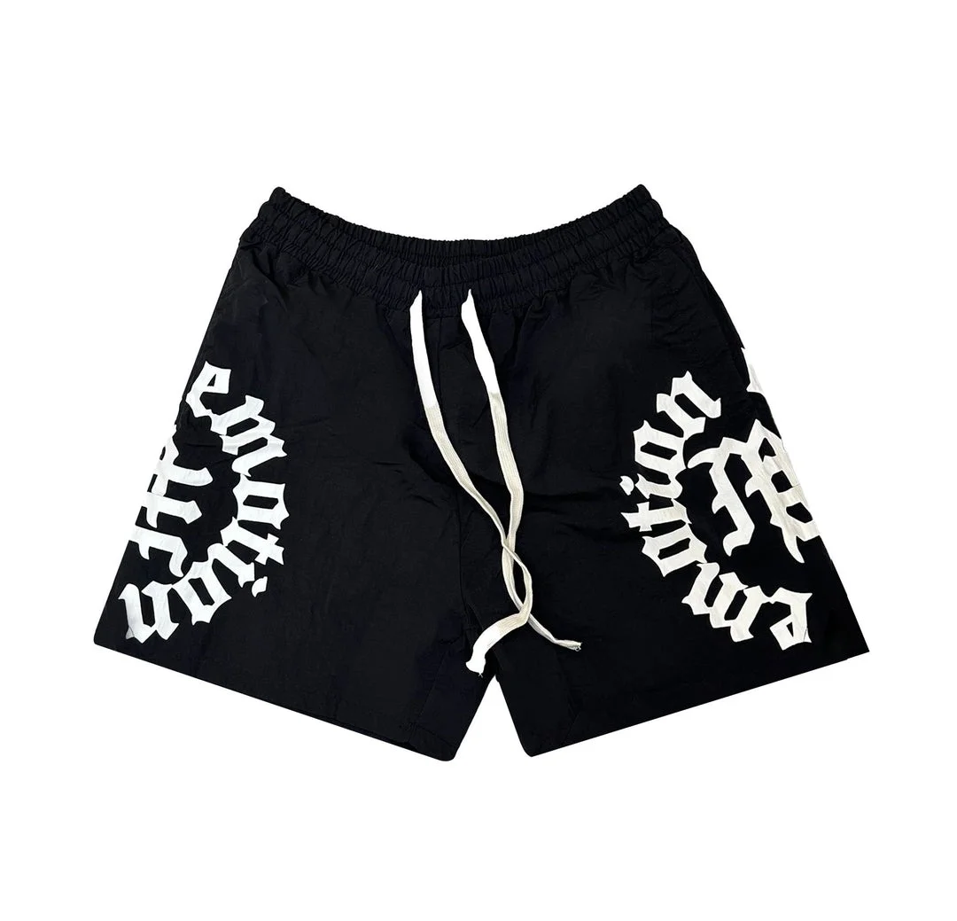Mixed Emotional Brand Black Circle Shorts