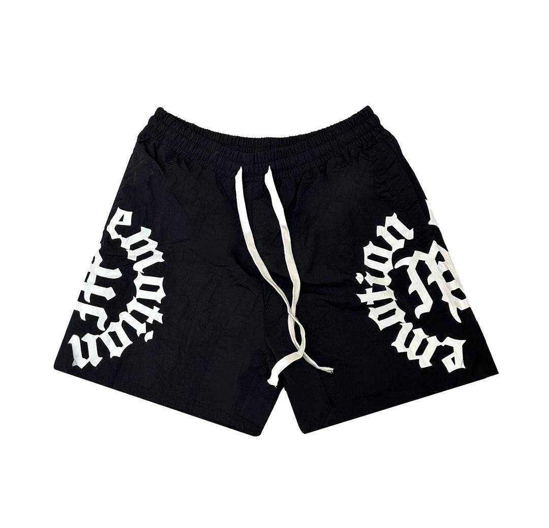Mixed-Emotion-Black-Circle-Shorts Mixed Emotional Brand Black Circle Shorts