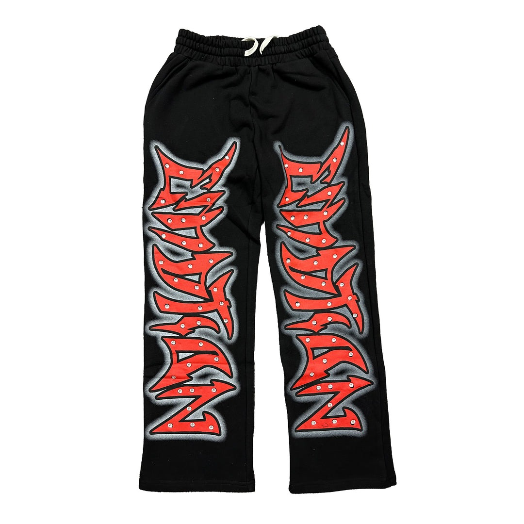 Mixed-Emotion-Black-Graffiti-Sweatpants Mixed Emotional Brand Black Graffiti Sweatpants