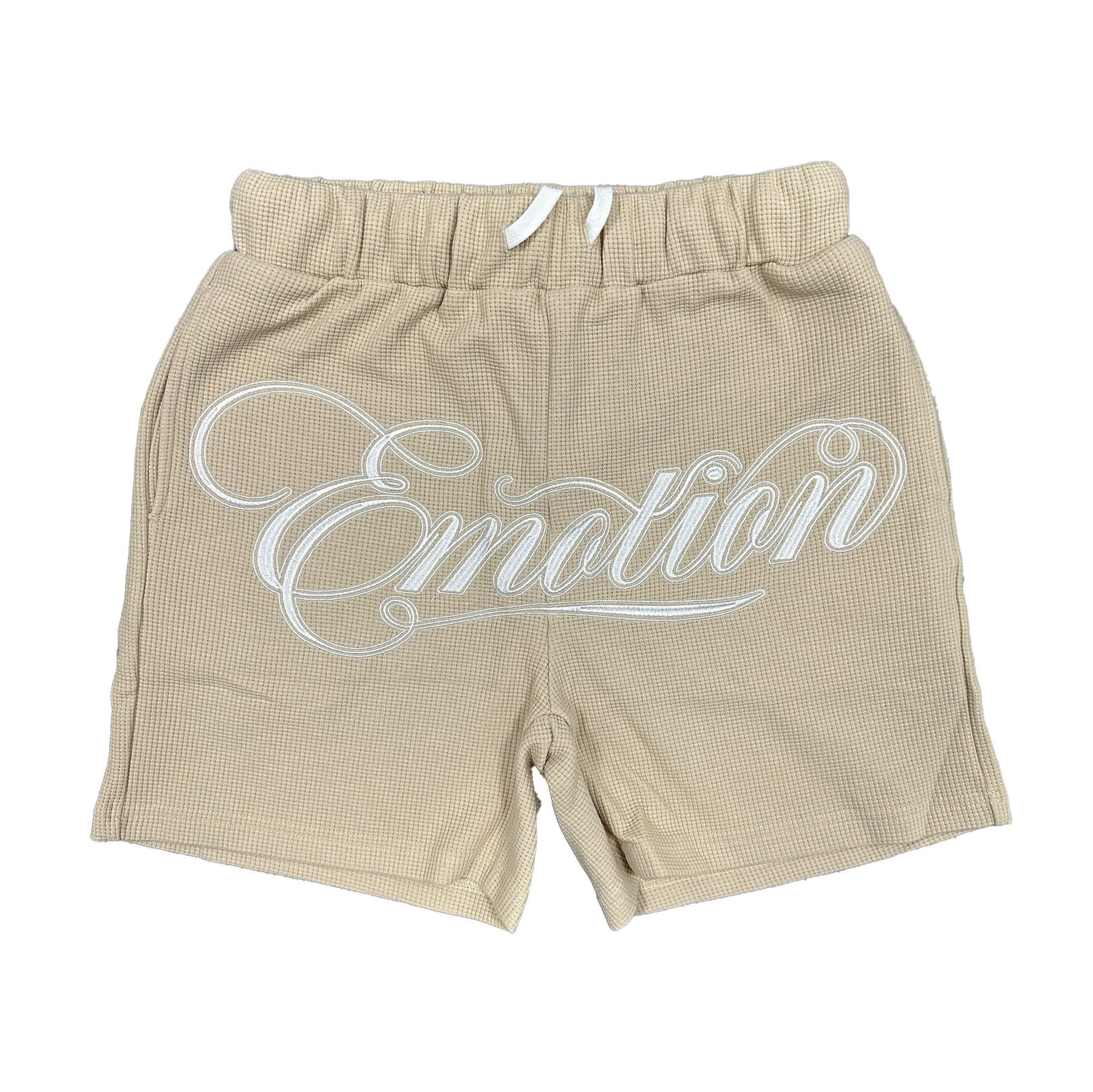 Mixed-Emotion-Cream-Signature-Shorts Mixed Emotional Brand Cream Signature Shorts