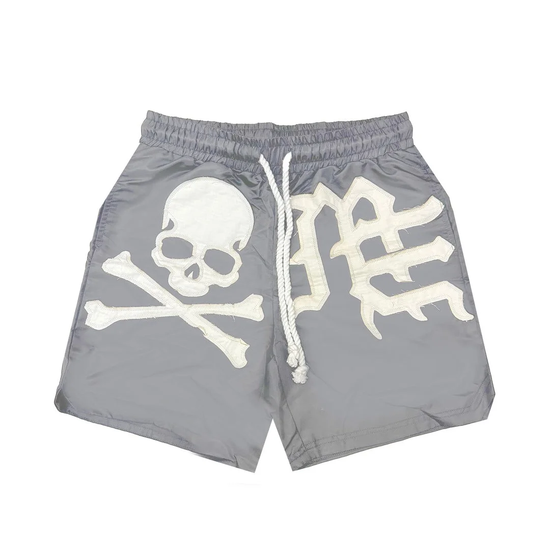 Mixed Emotional Brand Grey Skull Shorts