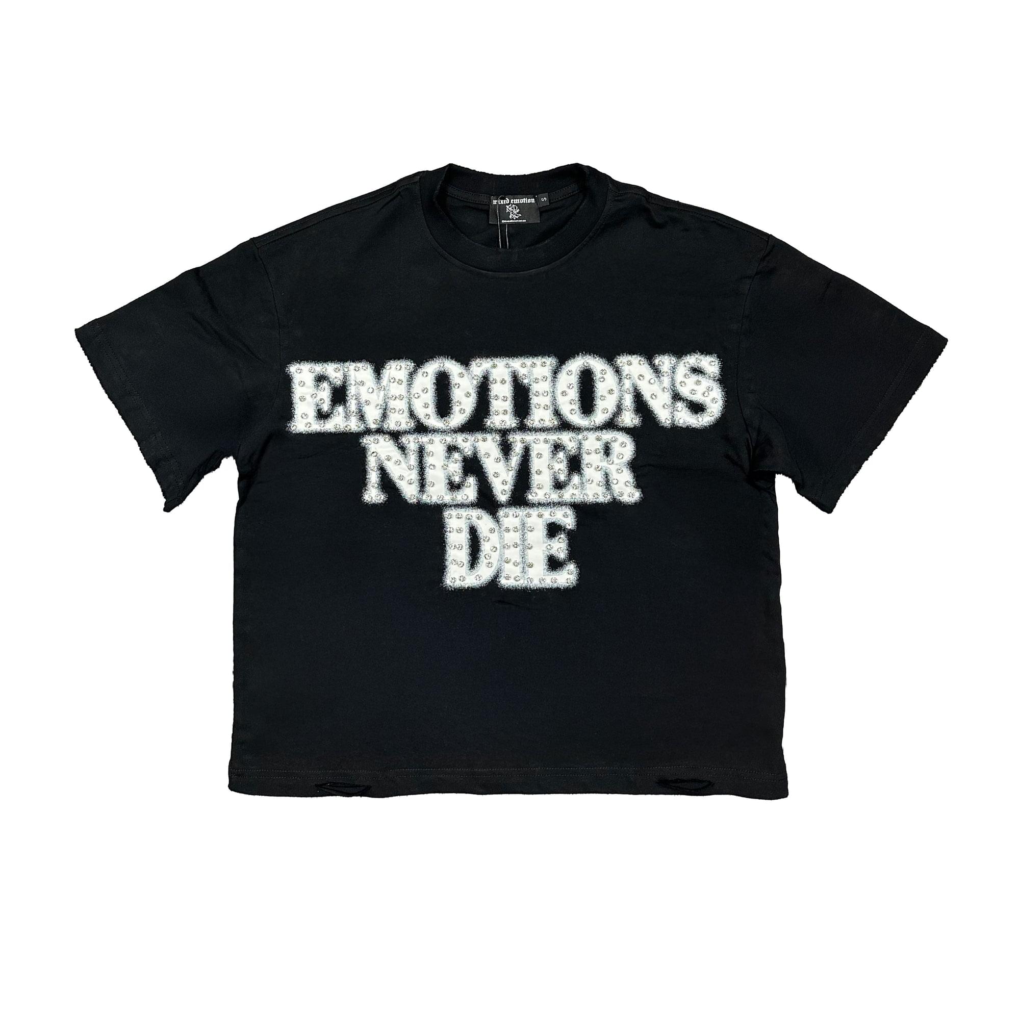 Mixed Emotional Brand Rhinestone End Shirt