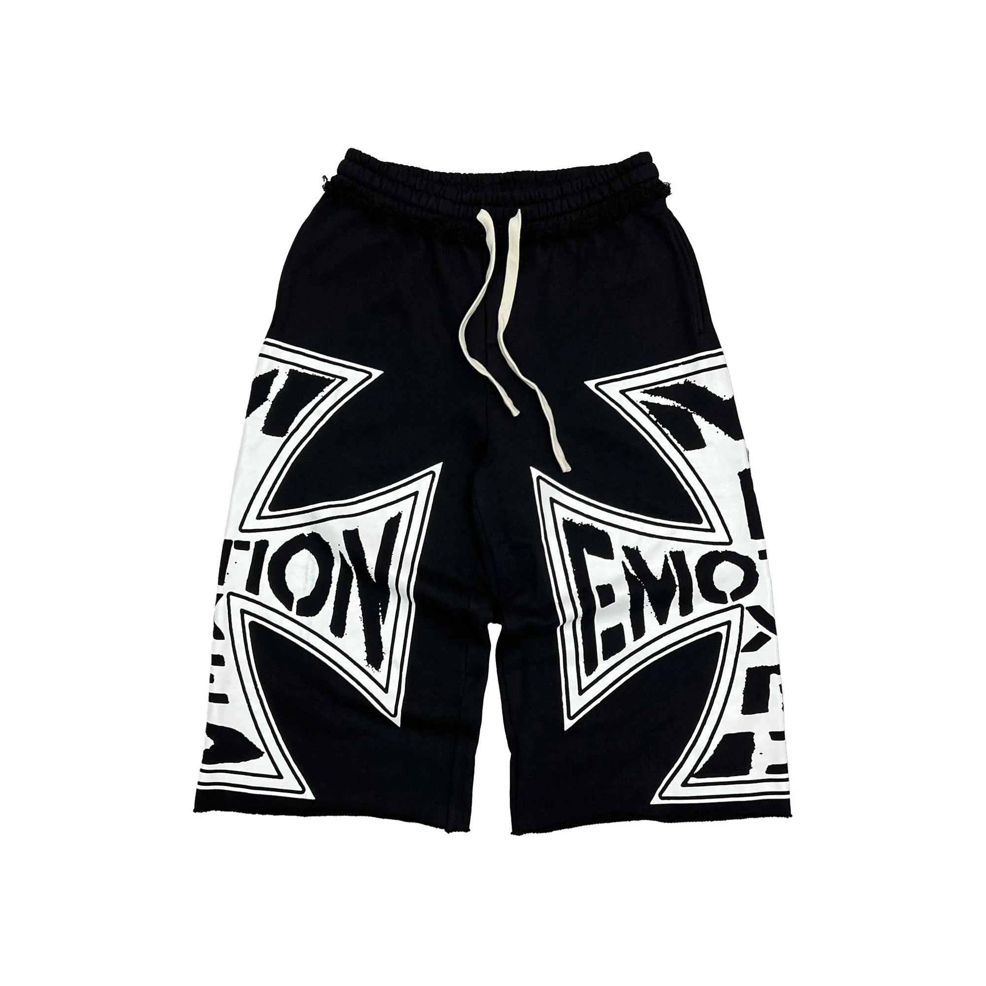Mixed Emotional Brand Classic Black 3/4 Shorts