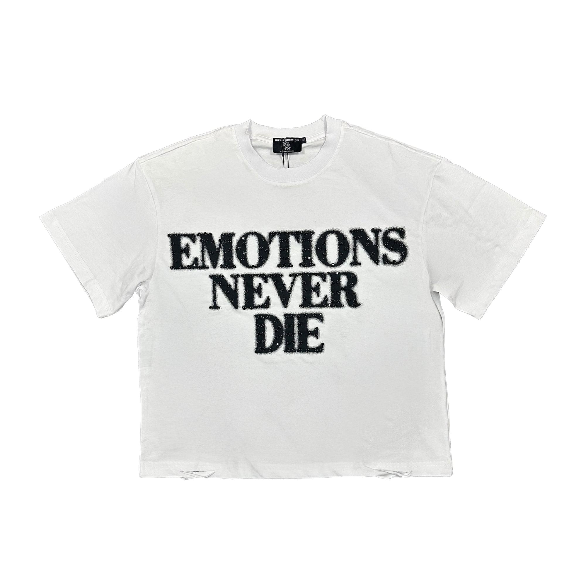 EDDD29F4-2259-4EB4-9C99-22300161E7AC Mixed Emotional Brand White End Shirt