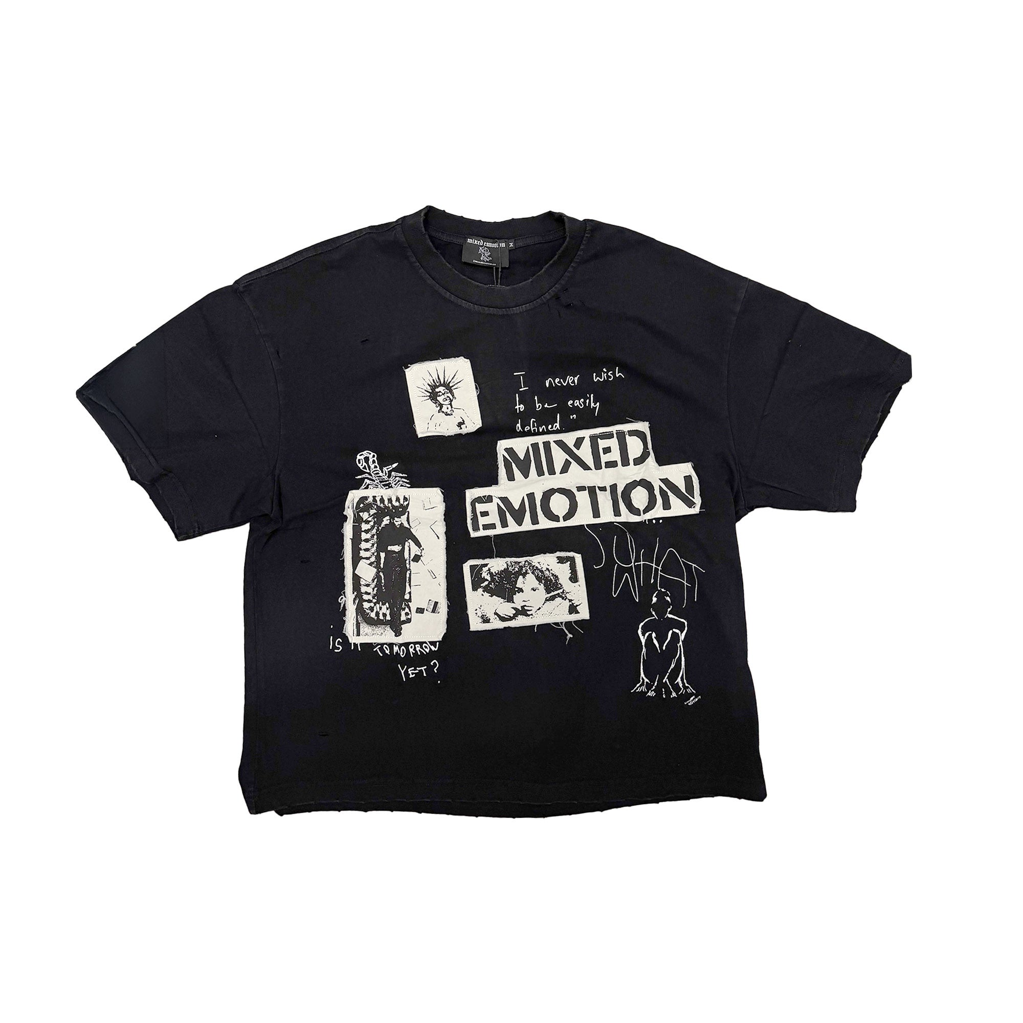 IMG-9913 Mixed Emotional Brand Stamped Black Tee
