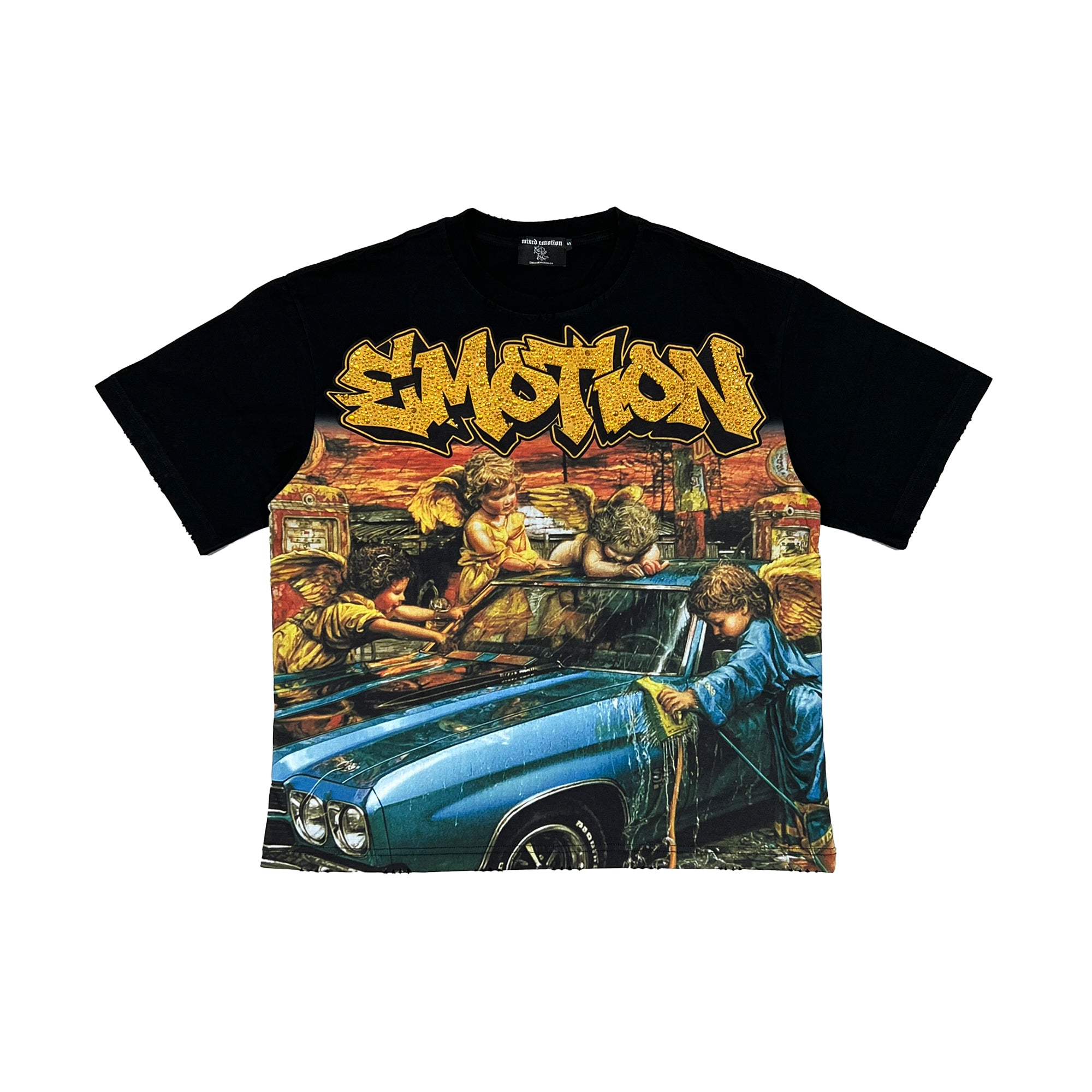 Mixed Emotional Brand Black Wash Tee