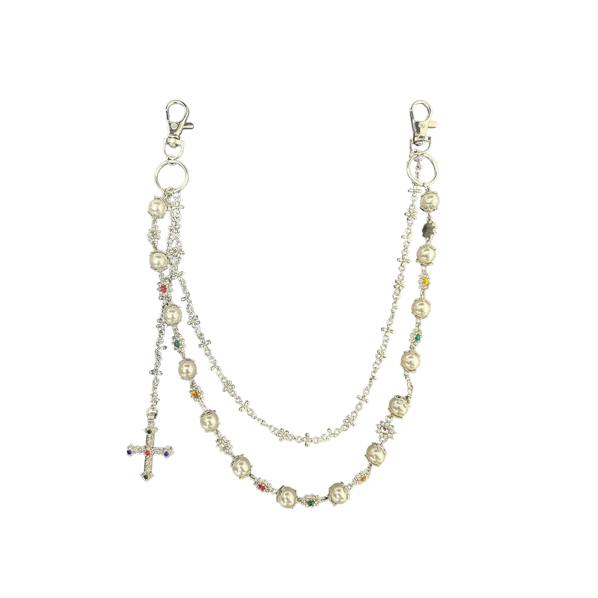 Mixed Emotional Crystal Cross Key Chain
